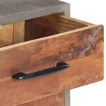 vidaXL Table de chevet Gris 40x30x50 cm Bois massif de manguier brut