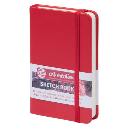Carnet croquis 9x14 cm - 80 feuilles - 140g - rouge- royal talens