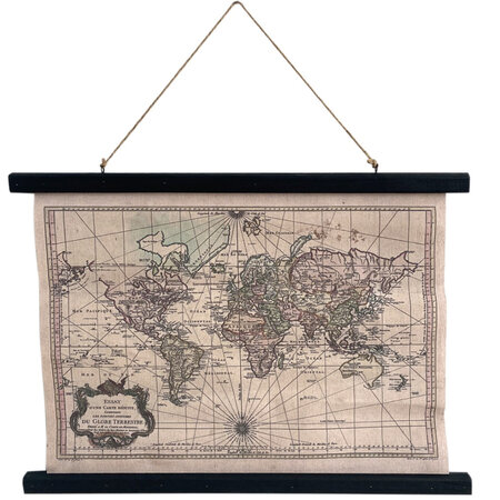 Toile déco globe terrestre à suspendre