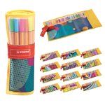 Stylo feutre pointe fine - point 88 - rollerset 25 stylos-feutres dont 5 fluo - editi... Stabilo