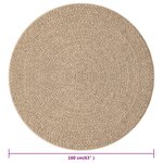 vidaXL Tapis 160 cm aspect jute intérieur et extérieur