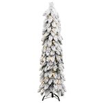 vidaXL Sapin de Noël artificiel pré-éclairé avec 60 LED/neige floquée