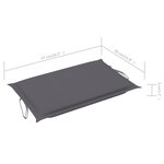 vidaXL Chaise longue avec coussin Gris Bois d'acacia solide