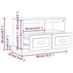 vidaXL Meuble TV noir 80x35x50 cm bois d'ingénierie