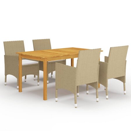 vidaXL Ensemble de salle à manger de jardin 5 Pièces Beige