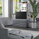 vidaXL Meuble TV Gris brillant 80x34x36 cm Aggloméré