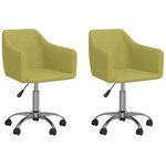 vidaXL Chaises pivotantes à manger lot de 2 vert tissu