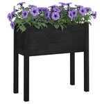vidaXL Jardinière Noir 70x31x70 cm Bois de pin massif