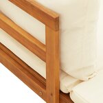 vidaXL Bancs de jardin avec coussins blanc crème 2 Pièces Bois d'acacia