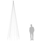 vidaXL Sapin de Noël sur mât de drapeau 732 LED Blanc chaud 500 cm