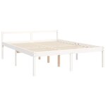vidaXL Cadre de lit avec tête de lit blanc 160x200 cm bois massif