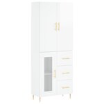vidaXL Buffet haut Blanc brillant 69 5x34x180 cm Bois d'ingénierie