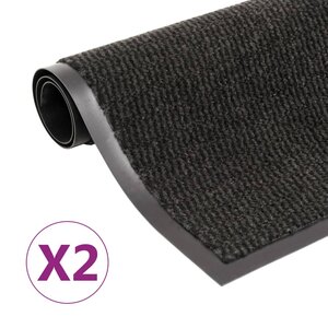 vidaXL Paillassons rectangulaires 2 Pièces 120 x 180 cm Noir