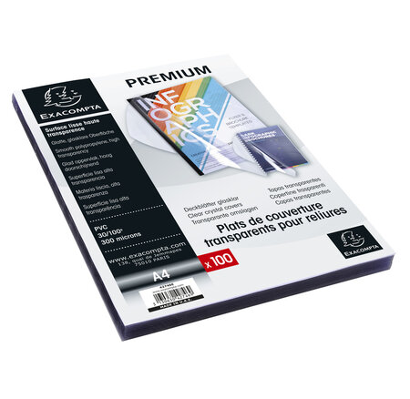 Boite De 100 Plats Pour Relier Pvc 30x100e - A4 - Exacompta