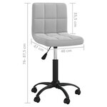 vidaXL Chaises pivotantes à manger lot de 4 gris clair velours