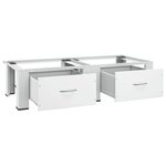 vidaXL Socle double pour lave-linge et sèche-linge avec tiroirs Blanc