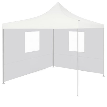 vidaXL Tente de réception pliable avec 2 parois 2x2 m Acier Blanc