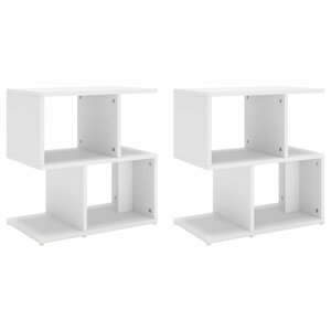 vidaXL Tables de chevet 2 Pièces Blanc 50x30x51 5 cm Aggloméré