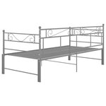 vidaXL Cadre de canapé-lit extensible Gris Métal 90x200 cm