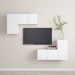 vidaXL Ensemble de meubles TV 4 Pièces Blanc Aggloméré