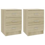 vidaXL Tables de chevet 2 Pièces Chêne Sonoma 38 x 35 x 56 cm Aggloméré