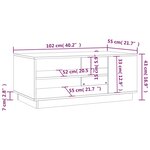 vidaXL Table basse Blanc brillant 102x55x43 cm Aggloméré