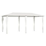vidaXL Belvédère avec revêtement de poteaux 3x6x2 6 m Crème 160 g/m²