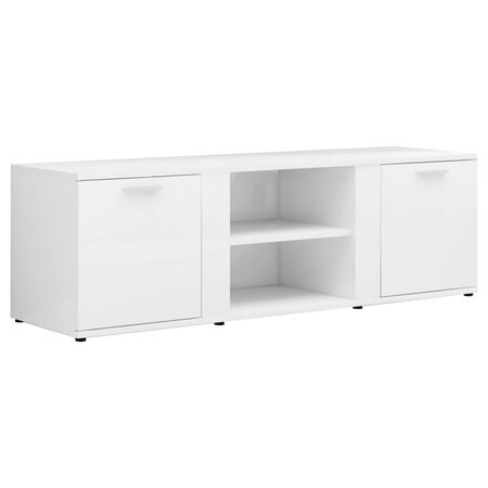 vidaXL Meuble TV Blanc brillant 120x34x37 cm Aggloméré