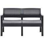 vidaXL Salon de jardin 4 Pièces avec coussins Plastique Anthracite