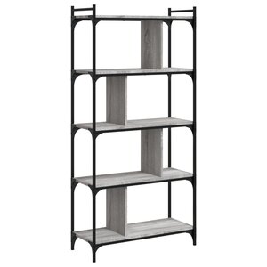 vidaXL Bibliothèque 5 niveaux sonoma gris 76x32x158 cm