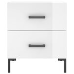 vidaXL Tables de chevet 2 Pièces blanc brillant 40x35x47 5 cm