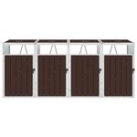 vidaXL Abri de poubelle quadruple Marron 286x81x121 cm Acier