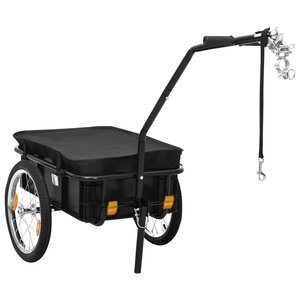 vidaXL Remorque de vélo/chariot à main 155x60x83 cm Acier Noir