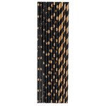 Paille Papier Noir & Or X24 - Draeger paris