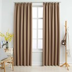 vidaXL Rideaux occultants avec crochets 2 Pièces Taupe 140x175 cm