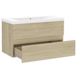 vidaXL Armoire d'évier avec lavabo intégré Chêne sonoma Aggloméré
