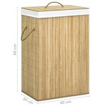 vidaXL Panier à linge avec 2 sections bambou 72 L