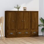vidaXL Buffets 3 Pièces chêne marron bois d'ingénierie