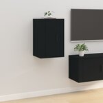 vidaXL Meuble TV mural Noir 40x34 5x60 cm