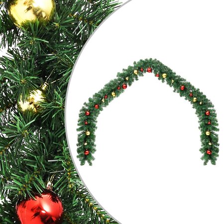 vidaXL Guirlande de Noël décorée avec boules 20 m