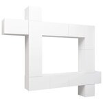 vidaXL Ensemble de meuble TV 9 Pièces Blanc Aggloméré
