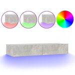 vidaXL Meuble TV avec lumières LED Gris béton 90x35x15 5 cm
