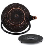 Théière en fonte chinoise Sui 0 8 litre & sous-théière noire