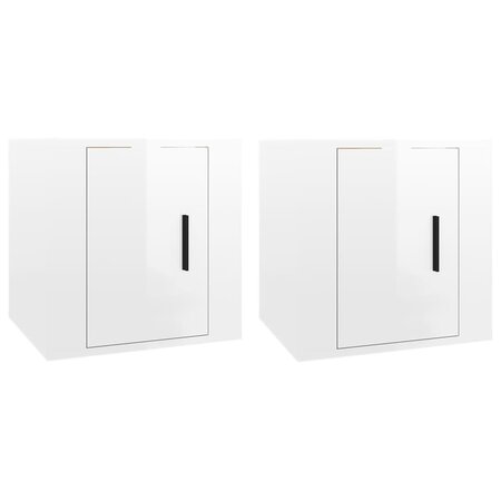 vidaXL Meubles TV muraux 2 Pièces Blanc brillant 40x34 5x40 cm