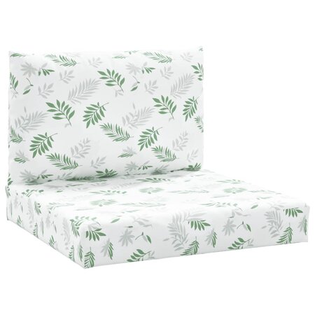 vidaXL Coussins de palette 2 Pièces motif de feuilles tissu Oxford