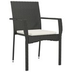 vidaXL Mobilier à dîner de jardin et coussins 5Pièces Noir Résine tressée