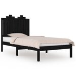 vidaXL Cadre de lit Noir Bois de pin massif 90x200 cm