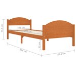 vidaXL Cadre de lit Marron miel Bois de pin massif 100x200 cm