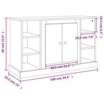 vidaXL Buffet Chêne fumé 100x35 5x60 cm Bois d'ingénierie