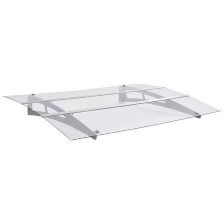 vidaXL Auvent de porte Argenté et transparent 120x90 cm Polycarbonate